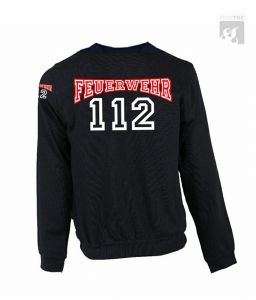 Sweatshirt "112" Farbkombi. rot/weiß